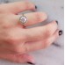 Ροζέτα λευκόχρυσο μονόπετρο δαχτυλίδι Κ14